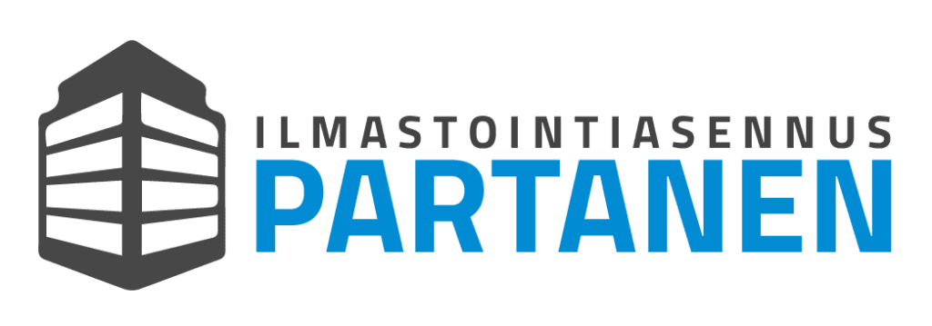 Ilmastointi Asennus Partasen logo, jossa ikoni vasemmalla ja oikealla teksti "Ilamstointiasennus Partanen"